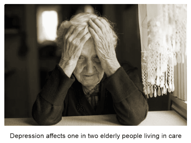 Depression affects 1 in 2 elderly living in care