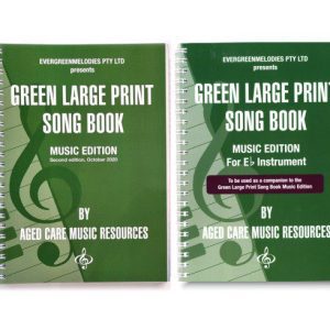 GREEN LARGE PRINT SONG BOOK MUSIC EDITION For Eb INSTRUMENT