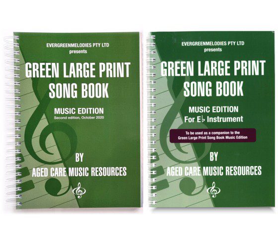 GREEN LARGE PRINT SONG BOOK MUSIC EDITION For Eb INSTRUMENT