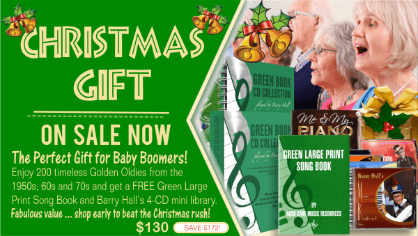 Green Book CD Collection Christmas Special which includes a FREE Green Large Print Song Book and Barry Hall's exclusive 4-CD mini library at no extra cost